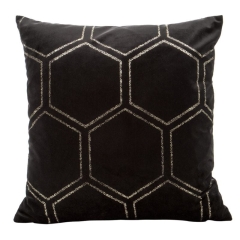 POSZEWKA PLASTRY MIODU WELUR VELVET 45X45CM CZARNA