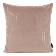 POSZEWKA PLASTRY MIODU WELUR VELVET 45X45CM R?OWA