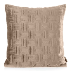 POSZEWKA PROSTOKĄTY WELUR VELVET 45X45 CM BEŻOWA