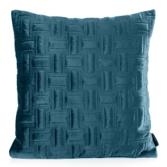 POSZEWKA PROSTOKĄTY WELUR VELVET 45X45CM TURKUSOWA
