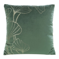 POSZEWKA WZÓR LIŚĆ WELUR VELVET 45X45 CM ZIELONA