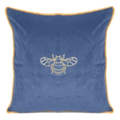 POSZEWKA PSZCZOŁA WELUR VELVET 45X45 CM GRANATOWA