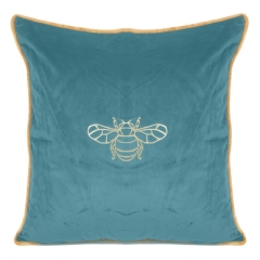 POSZEWKA PSZCZOŁA WELUR VELVET 45X45 CM TURKUSOWA