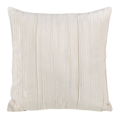 POSZEWKA W PASY WELUROWA VELVET 45X45 CM KREMOWY