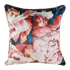POSZEWKA WELUROWA VELVET Z NADRUKIEM 45X45 BORDOWY