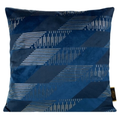POSZEWKA WZÓR GEOMETRYCZNY 45X45 CM GRANATOWA