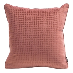 POSZEWKA PEPITA WELUR VELVET 40X40 CM PUDROWA