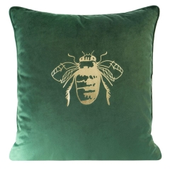 POSZEWKA PSZCZOŁA WELUR VELVET 45X45 CM ZIELONY