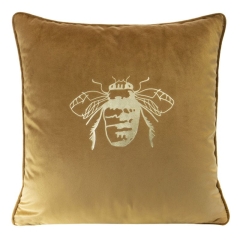 POSZEWKA PSZCZOŁA WELUR VELVET 45X45 CM ZŁOTA
