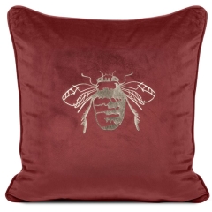 POSZEWKA PSZCZOŁA WELUR VELVET 45X45 CZERWONA