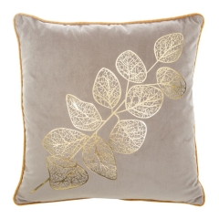 POSZEWKA WELUR VELVET ZŁOTA GAŁĄZKA 45X45 BEŻOWA