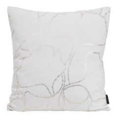 POSZEWKA WELUR VELVET WE WZORY 45X45 CM BIAŁA
