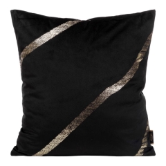POSZEWKA WELUR VELVET WE WZORY 45X45 CM CZARNA