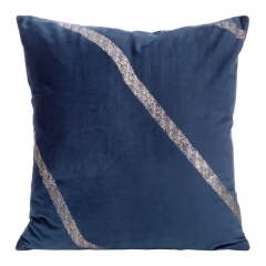 POSZEWKA WELUR VELVET WE WZORY 45X45 CM GRANATOWA