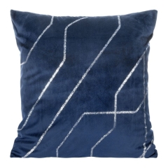 POSZEWKA WELUR VELVET WE WZORY 45X45 CM GRANATOWA
