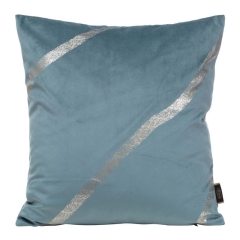 POSZEWKA WELUR VELVET WE WZORY 45X45 CM NIEBIESKA