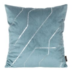 POSZEWKA WELUR VELVET WE WZORY 45X45 CM NIEBIESKA