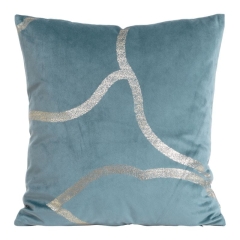 POSZEWKA WELUR VELVET WE WZORY 45X45 CM NIEBIESKA
