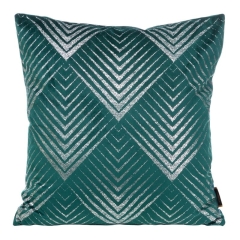 POSZEWKA WELUR VELVET WE WZORY 45X45 CM TURKUSOWA