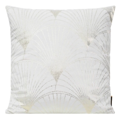 POSZEWKA WELUR VELVET WZÓR 45X45 CM BIAŁA