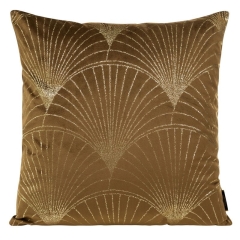 POSZEWKA WELUR VELVET WZÓR 45X45 CM BRĄZOWA