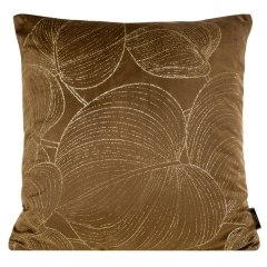 POSZEWKA WELUR VELVET WZÓR 45X45 CM BRĄZOWA
