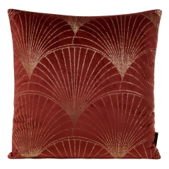 POSZEWKA WELUR VELVET WZÓR 45X45 CM CEGLANA
