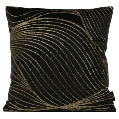 POSZEWKA WELUR VELVET WZÓR 45X45 CM CZARNA