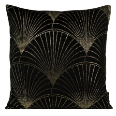 POSZEWKA WELUR VELVET WZÓR 45X45 CM CZARNA