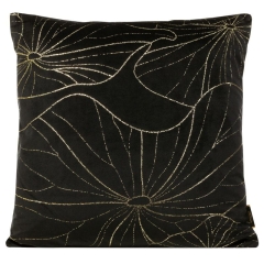 POSZEWKA WELUR VELVET WZÓR 45X45 CM CZARNA