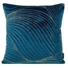 POSZEWKA WELUR VELVET WZÓR 45X45 CM GRANATOWA
