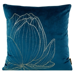 POSZEWKA WELUR VELVET WZÓR 45X45 CM GRANATOWA