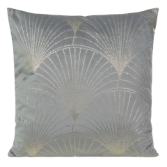 POSZEWKA WELUR VELVET WZÓR 45X45 CM SREBRNA