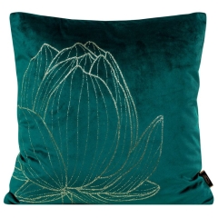 POSZEWKA WELUR VELVET WZÓR 45X45 CM TURKUSOWA