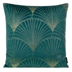 POSZEWKA WELUR VELVET WZÓR 45X45 CM TURKUSOWA