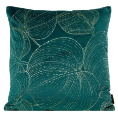 POSZEWKA WELUR VELVET WZÓR 45X45 CM TURKUSOWA
