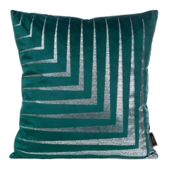 POSZEWKA WELUR VELVET WZÓR PASKI 45X45CM TURKUSOWA