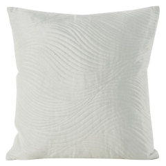 POSZEWKA WZÓR FALE WELUR VELVET 45X45 CM BIAŁA