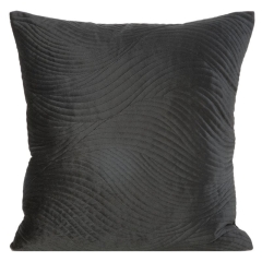 POSZEWKA WZÓR FALE WELUR VELVET 45X45 CM CZARNA