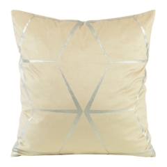 POSZEWKA GEOMETRYCZNA WELUR VELVET 45X45 BEŻOWA
