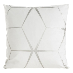 POSZEWKA GEOMETRYCZNA WELUR VELVET 45X45 BIAŁA