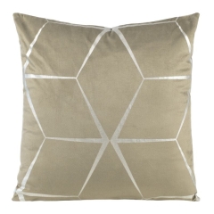 POSZEWKA GEOMETRYCZNA WELUR VELVET 45X45 C.BEŻOWA
