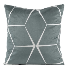 POSZEWKA GEOMETRYCZNA WELUR VELVET 45X45 NIEBIESKA