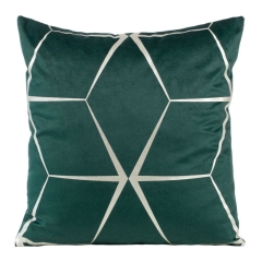 POSZEWKA GEOMETRYCZNA WELUR VELVET 45X45 ZIELONA