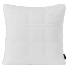 POSZEWKA KWADRATY WELUR VELVET 45X45 CM BIAŁA