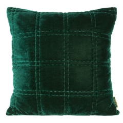 POSZEWKA KWADRATY WELUR VELVET 45X45 CM ZIELONA