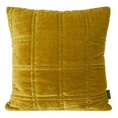 POSZEWKA KWADRATY WELUR VELVET 45X45 CM ZŁOTA