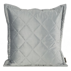 POSZEWKA PIKOWANA WELUR VELVET 45X45 CM SREBRNA