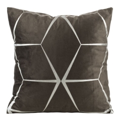 POSZEWKA WELUR VELVET GEOMETRYCZNA 45X45 BRĄZOWA