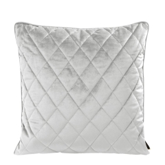 POSZEWKA PIKOWANA WELUR VELVET 45X45 CM SREBRNA